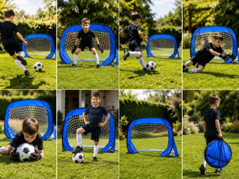 AbarQs Składana przenośna bramka do piłki nożnej football