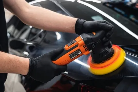 ADBL ROLLER MASZYNA POLERSKA 9MM zestaw na mocne zarysowania pasta + futro