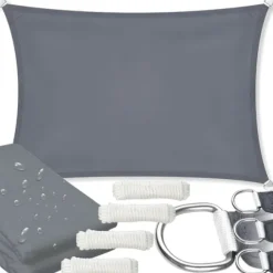 Żagiel zacieniacz materiał UV przeciwsłoneczny grafit daszek do ogrodu 3x2m