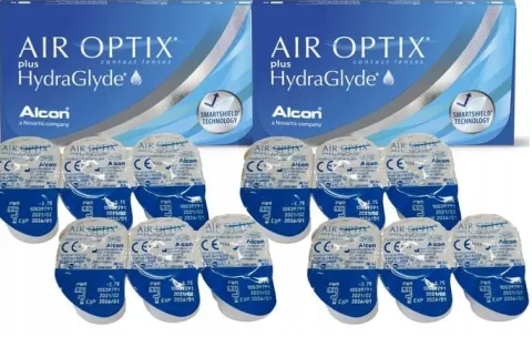 AIR OPTIX HYDRAGLYDE 6 SZT SOCZEWKI KONTAKTOWE MIESIĘCZNE MOC -2,50