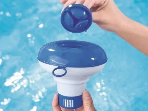 Aktywny Tlen do Basenu Jacuzzi Tabletki bez Chloru 2w1 Zestaw DOZOWNIK