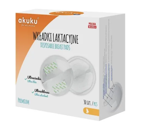 Akuku wkładki laktacyjne ultra cienkie 1mm - 30 szt.