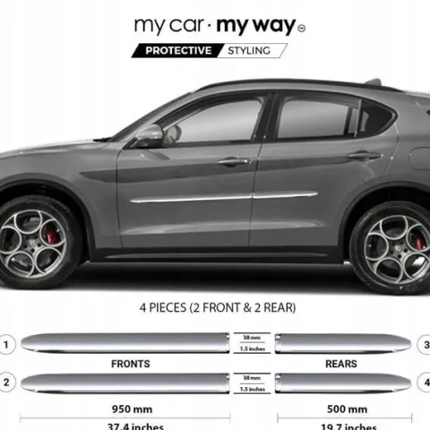 Alfa Romeo STELVIO - Listwy CHROM Drzwi Ochronne
