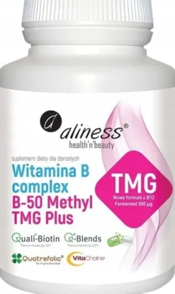 Aliness Witamina B Complex METYLOWANA B-50 TMG 100k. B1 B2 B6 Układ NERWOWY