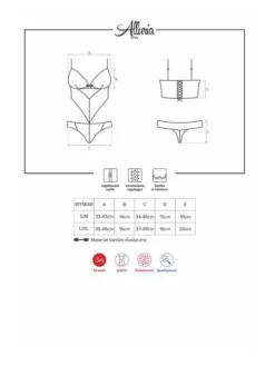 Alluria body czarne – zjawiskowe body z powabnymi wycięciami Obsessive L/XL