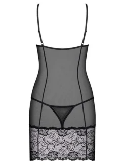 Alluria koszulka i stringi czarne Obsessive L/XL