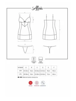 Alluria koszulka i stringi czarne Obsessive L/XL