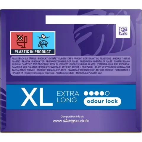 Always Dailies Extra Protect Wkładki higieniczne Extra Long XL44 x4 =176