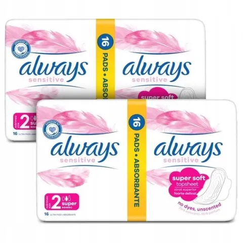 Always Ultra Sensitive Super podpaski ze skrzydełkami rozmiar 2, 16 szt.x2