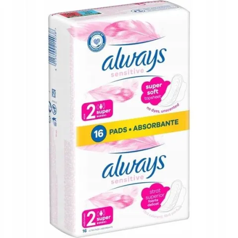 Always Ultra Sensitive Super podpaski ze skrzydełkami rozmiar 2, 16 szt.x2