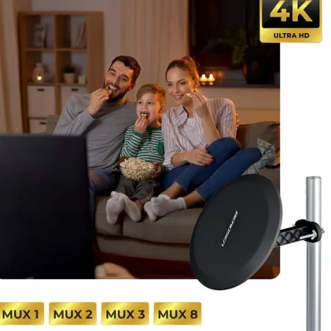 Antena wewnętrzna zewnętrzna TV ultra HD 4K Berdsen BD-955 czarna