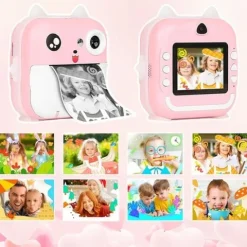 APARAT BŁYSKAWICZNY DLA DZIECI DRUKUŚ DRUKARKA Z KARTĄ 32 GB + 3 ROLKI
