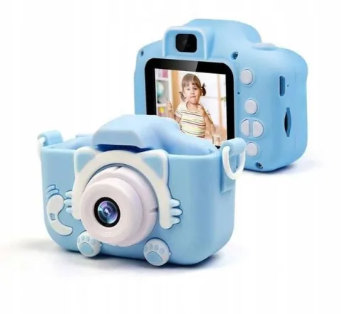 Aparat Cyfrowy Dla Dzieci Dziecka Fotograficzny Niebieski Kotek