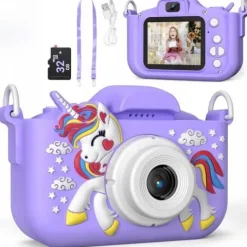 APARAT CYFROWY DLA DZIECI JEDNOROŻEC 48Mpx SELFIE KAMERA+KARTA 32GB MENU PL