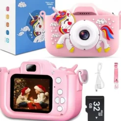 APARAT CYFROWY DLA DZIECI JEDNOROŻEC 48Mpx SELFIE KAMERA+KARTA 32GB MENU PL