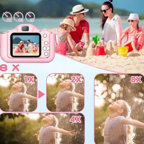 APARAT CYFROWY DLA DZIECI JEDNOROŻEC 48Mpx SELFIE KAMERA+KARTA 32GB MENU PL
