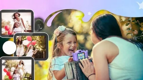 APARAT CYFROWY DLA DZIECI JEDNOROŻEC 48Mpx SELFIE KAMERA+KARTA 32GB MENU PL