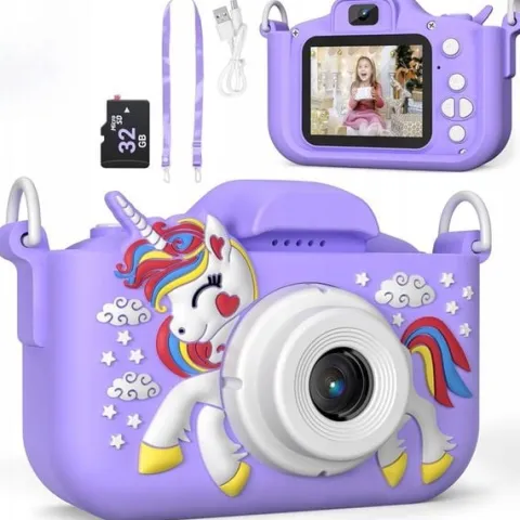 APARAT CYFROWY DLA DZIECI JEDNOROŻEC 48Mpx SELFIE KAMERA+KARTA 32GB MENU PL