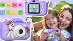 APARAT CYFROWY DLA DZIECI JEDNOROŻEC 48Mpx SELFIE KAMERA+KARTA 32GB MENU PL