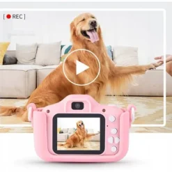 APARAT CYFROWY DLA DZIECI KAMERA HD + ETUI KOTEK RÓŻOWY X5 GRY SMYCZ