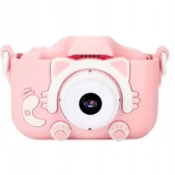 APARAT CYFROWY DLA DZIECI KAMERA HD + ETUI KOTEK RÓŻOWY X5 GRY SMYCZ