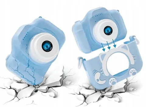 APARAT CYFROWY DLA DZIECI KOTEK NIEBIESKI FULL HD 12MPX KARTA SD 32GB XTECH