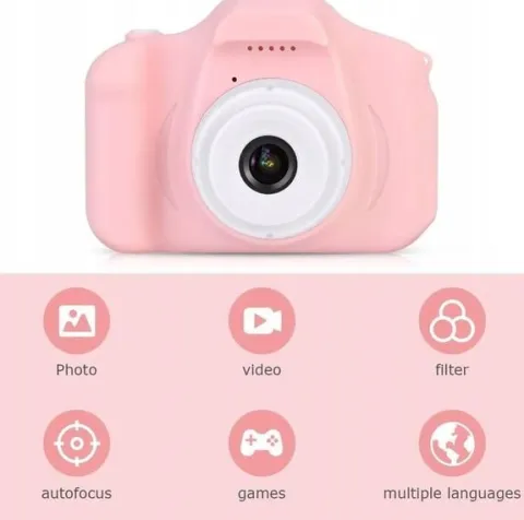 APARAT CYFROWY DLA DZIECKA FABURO 32GB RÓŻOWY