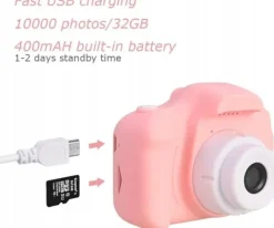 APARAT CYFROWY DLA DZIECKA FABURO 32GB RÓŻOWY
