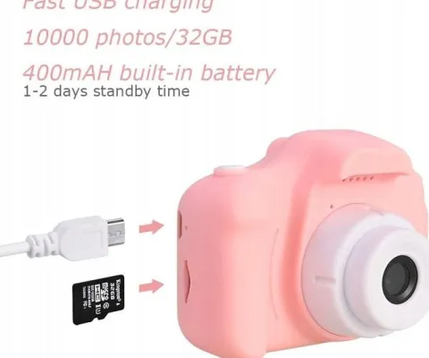APARAT CYFROWY DLA DZIECKA FABURO 32GB RÓŻOWY