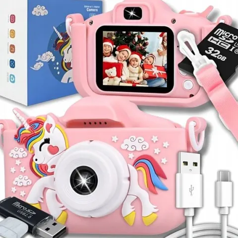 APARAT CYFROWY FOTOGRAFICZNY DLA DZIECI 40Mpx KAMERA ZABAWKA GRY+KARTA 32GB