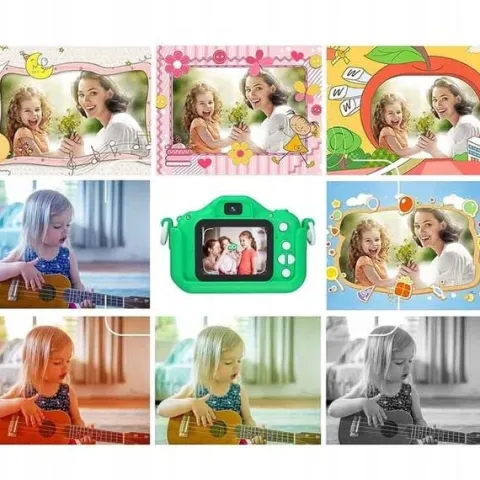 APARAT CYFROWY FOTOGRAFICZNY DLA DZIECI GRY + KARTA 32GB ŻABKA ŻABA SELFIE