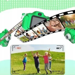 APARAT CYFROWY FOTOGRAFICZNY DLA DZIECI GRY + KARTA 32GB ŻABKA ŻABA SELFIE