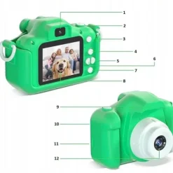 APARAT CYFROWY FOTOGRAFICZNY DLA DZIECI GRY + KARTA 32GB ŻABKA ŻABA SELFIE
