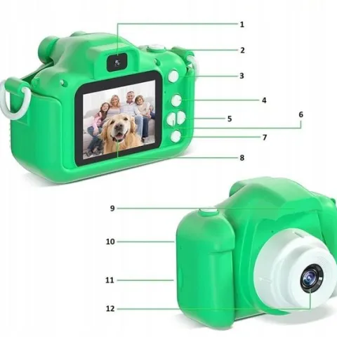 APARAT CYFROWY FOTOGRAFICZNY DLA DZIECI GRY + KARTA 32GB ŻABKA ŻABA SELFIE