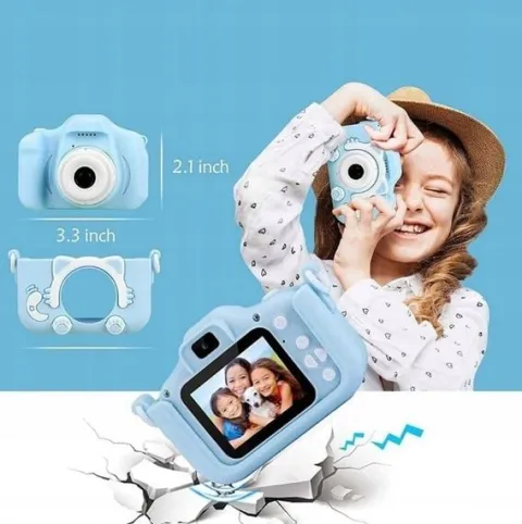 APARAT CYFROWY FOTOGRAFICZNY DLA DZIECI DZIECKA KOTEK 5 GIER + KARTA 32 GB