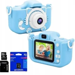 APARAT CYFROWY FOTOGRAFICZNY DLA DZIECI DZIECKA KOTEK 5 GIER + KARTA 32 GB