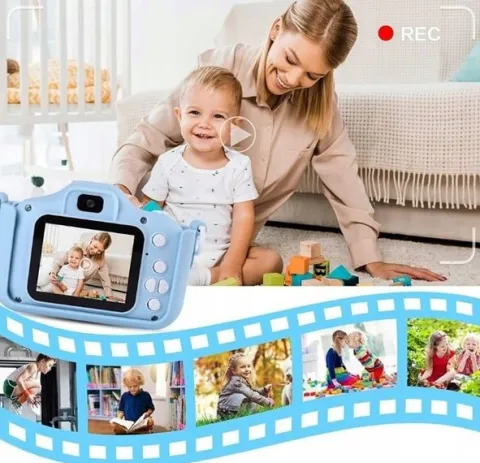 APARAT CYFROWY FOTOGRAFICZNY DLA DZIECI DZIECKA KOTEK 5 GIER + KARTA 32 GB