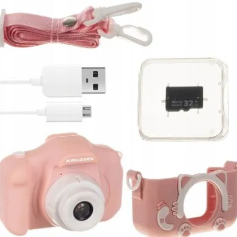 Aparat dla Dzieci Cyfrowy Kamera + Karta 32gb Fotograficzny Full HD Kotek