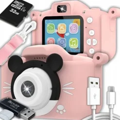 APARAT FOTOGRAFICZNY CYFROWY DLA DZIECI KAMERA ZABAWKA GRY + KARTA 32GB