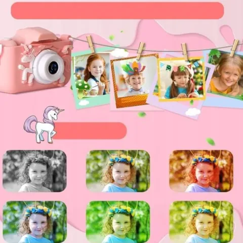 APARAT FOTOGRAFICZNY CYFROWY DLA DZIECI KAMERA ZABAWKA GRY + KARTA 32GB