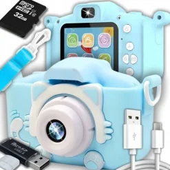 APARAT FOTOGRAFICZNY CYFROWY DLA DZIECI KAMERA ZABAWKA GRY + KARTA 32GB