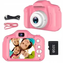 APARAT FOTOGRAFICZNY CYFROWY DLA DZIECI KAMERA ZABAWKA GRY + KARTA 32GB