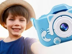 APARAT FOTOGRAFICZNY DLA DZIECI DZIECKA CYFROWY NIEBIESKI KOTEK