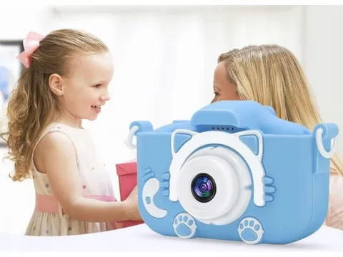 APARAT FOTOGRAFICZNY DLA DZIECI DZIECKA CYFROWY NIEBIESKI KOTEK