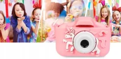 APARAT FOTOGRAFICZNY DZIECIĘCY JENOROŻEC RÓŻOWY KAMERA VIDEO MEGA PREMIUM