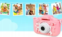 APARAT FOTOGRAFICZNY DZIECIĘCY JENOROŻEC RÓŻOWY KAMERA VIDEO MEGA PREMIUM