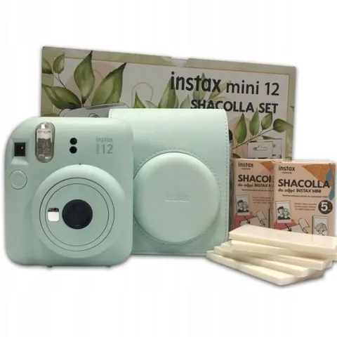 Aparat Fujifilm Instax Mini 12 Zielony Green + Pokrowiec + Ramki Shacolla