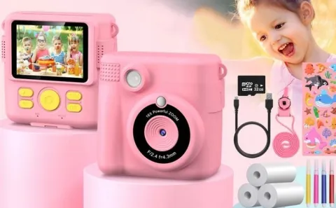 APARAT POLAROID NATYCHMIASTOWY DLA DZIECI FILMÓW ZDJĘĆ DRUK TERMICZNY 32GB