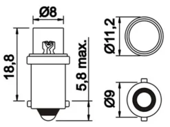żarówka LED ba9s T4W biała zimna 24v TIR BUS
