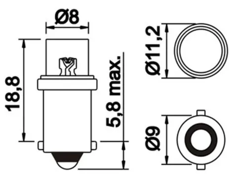 żarówka LED ba9s T4W biała zimna 24v TIR BUS